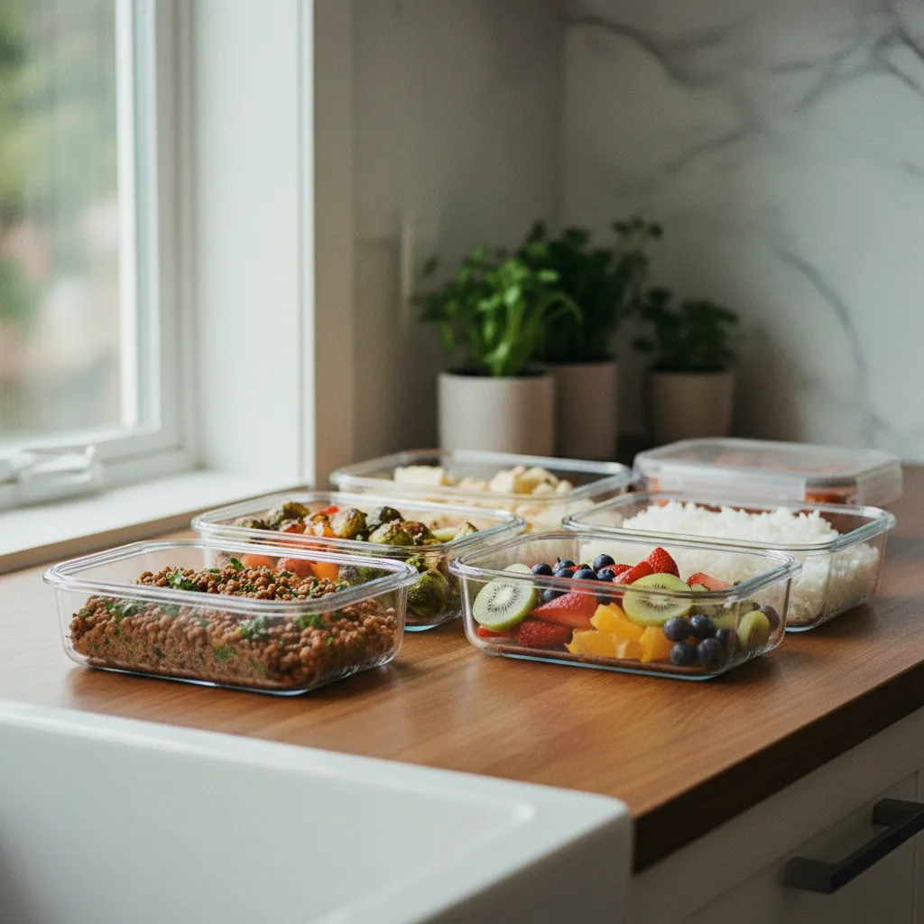 Le batch cooking du dimanche transforme un menu théorique en repas prêts à assembler en 15 minutes