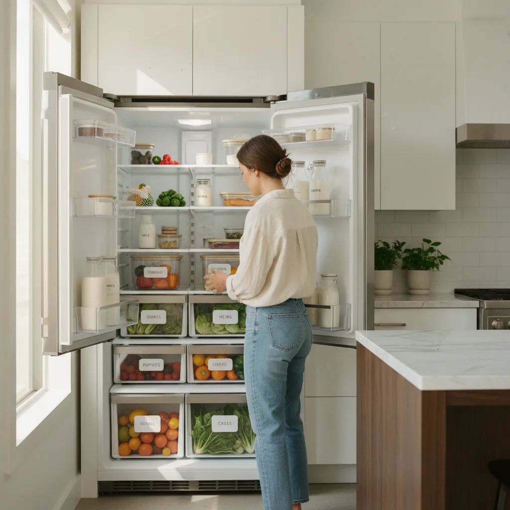 Vérifier son frigo avant de faire sa liste de courses évite les achats en double