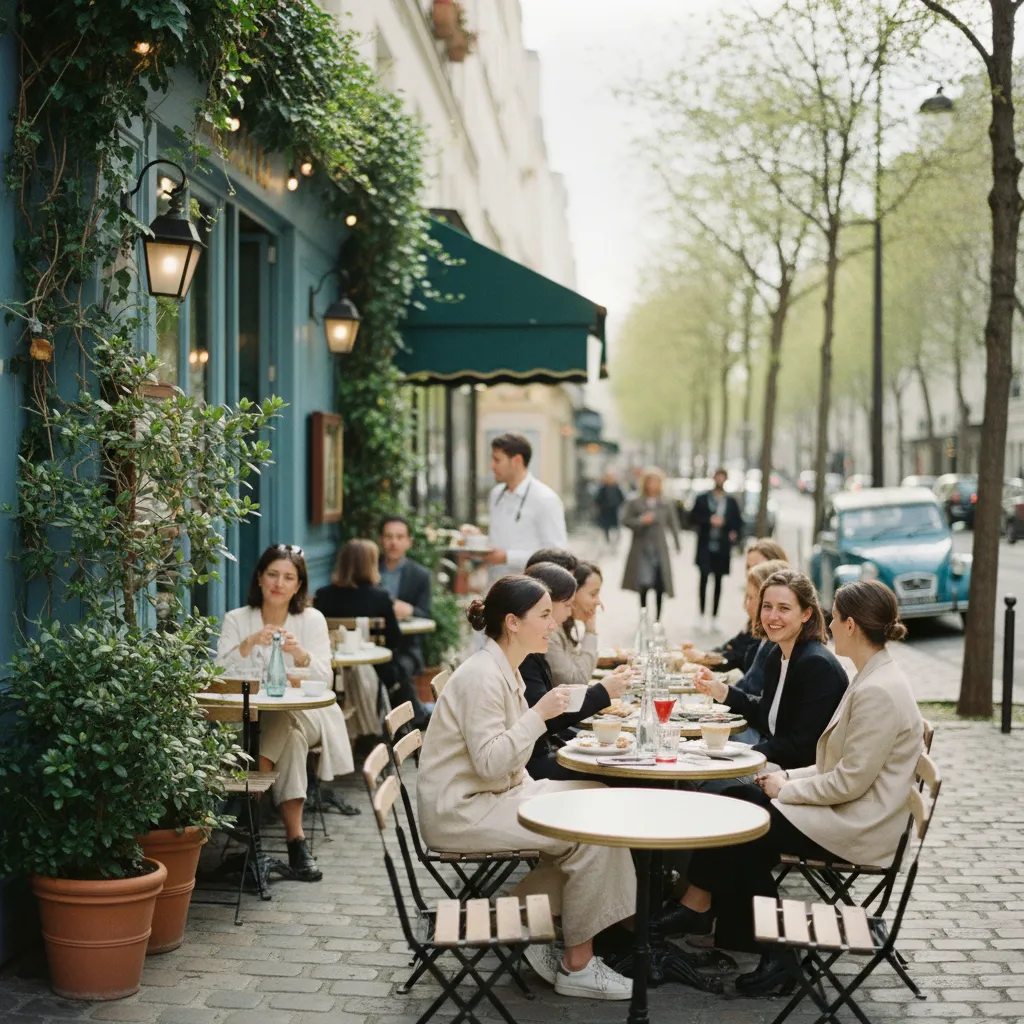 La terrasse de Faim de Semaine, prisée les matins de week-end dans le 11ème arrondissement