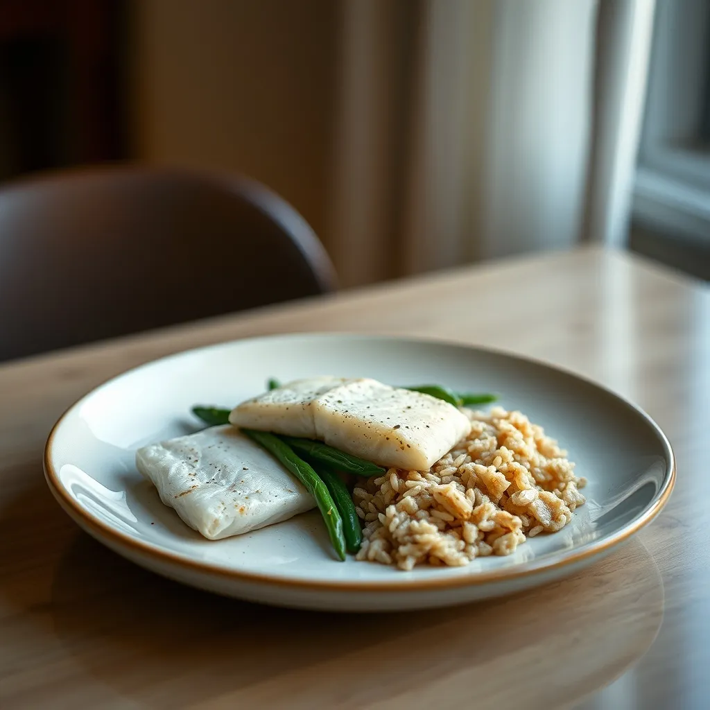 Un dîner WW léger : poisson blanc, haricots verts et riz complet pour moins de 7 points