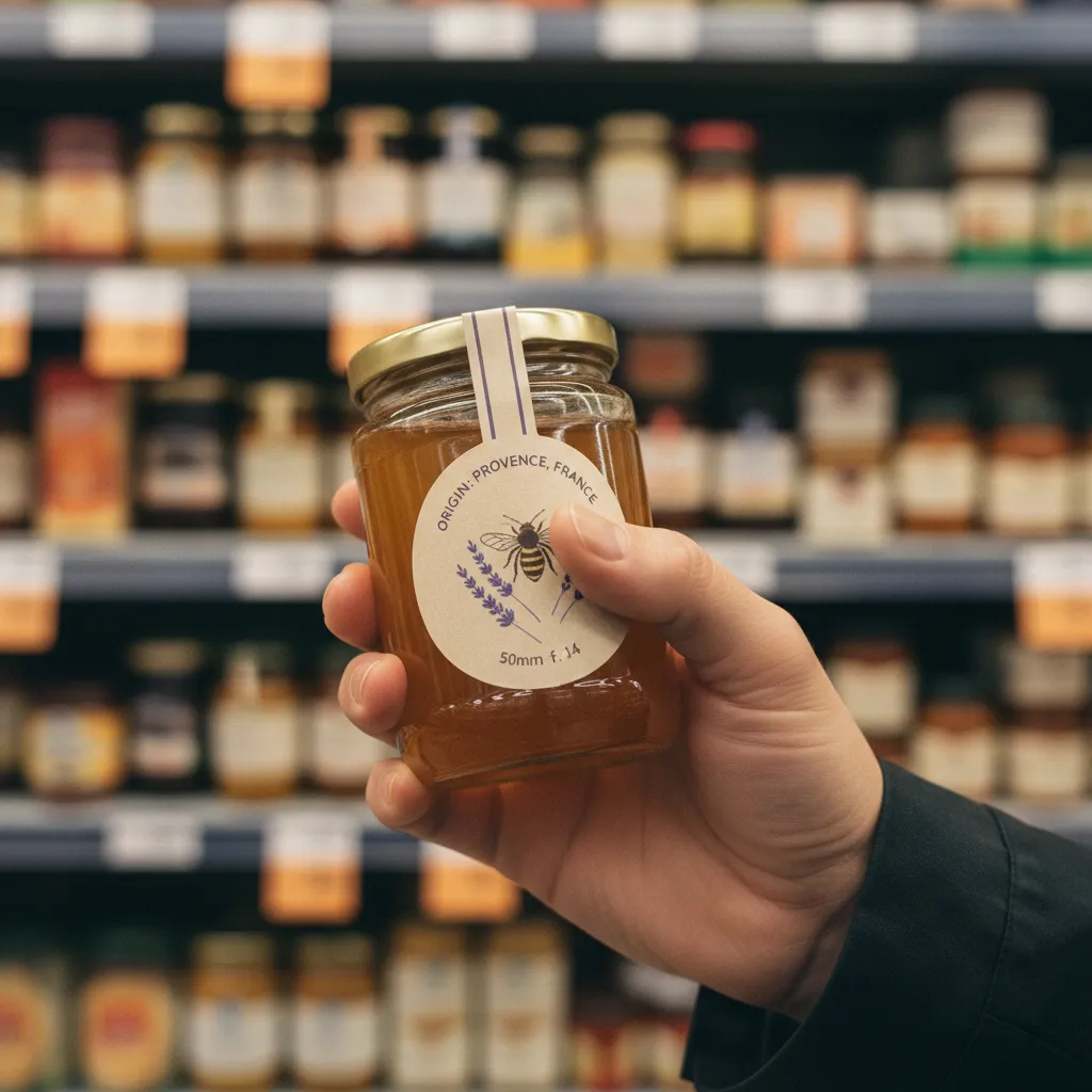 Lire l'étiquette d'origine est le premier réflexe pour choisir un miel de qualité