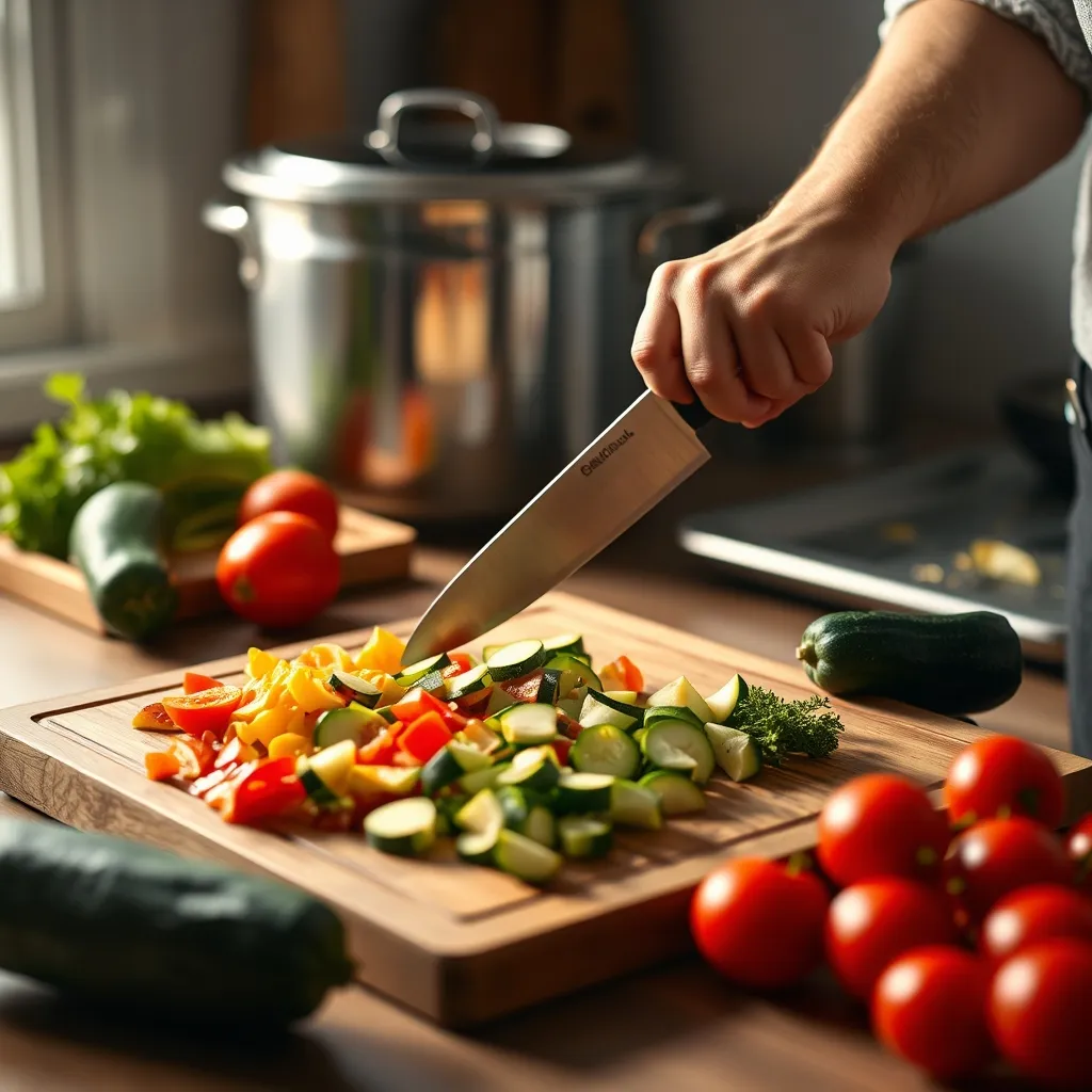 La préparation des légumes, première étape de toute session de batch cooking