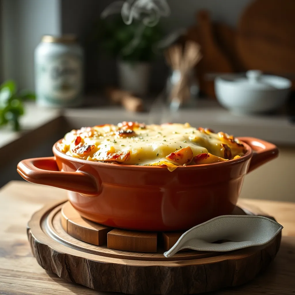 Un gratin de courgettes au poulet doré et fondant à souhait