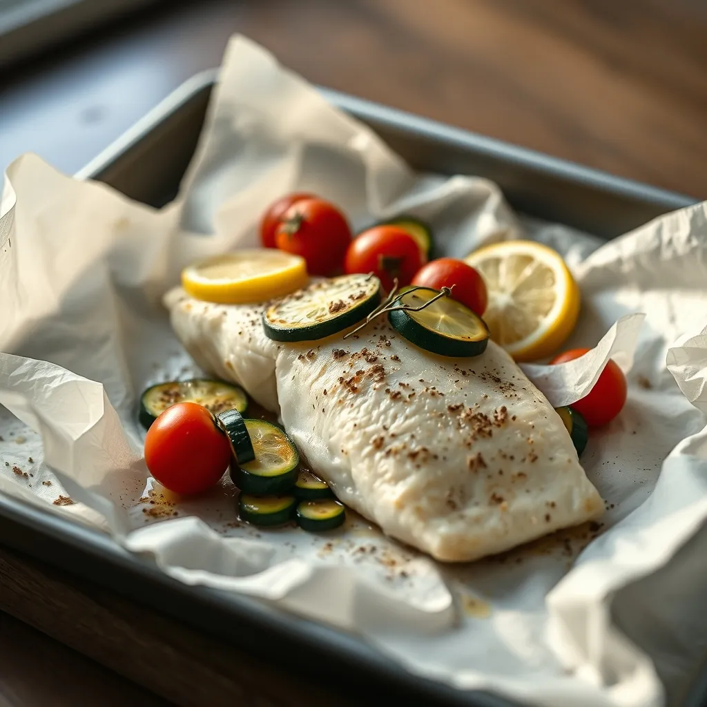 Une papillote de cabillaud aux légumes, cuisson douce et savoureuse