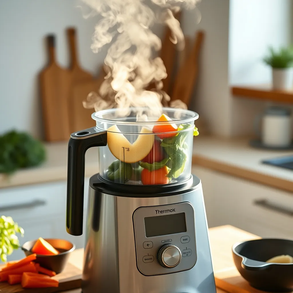 Le Varoma permet de cuire les légumes à la vapeur en même temps que le plat principal dans le bol
