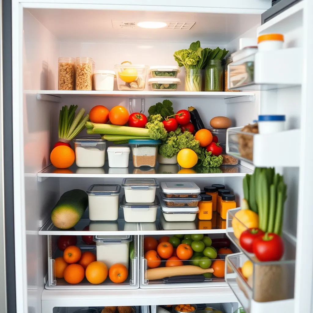 Un réfrigérateur bien organisé grâce à un planning repas réduit considérablement le gaspillage alimentaire