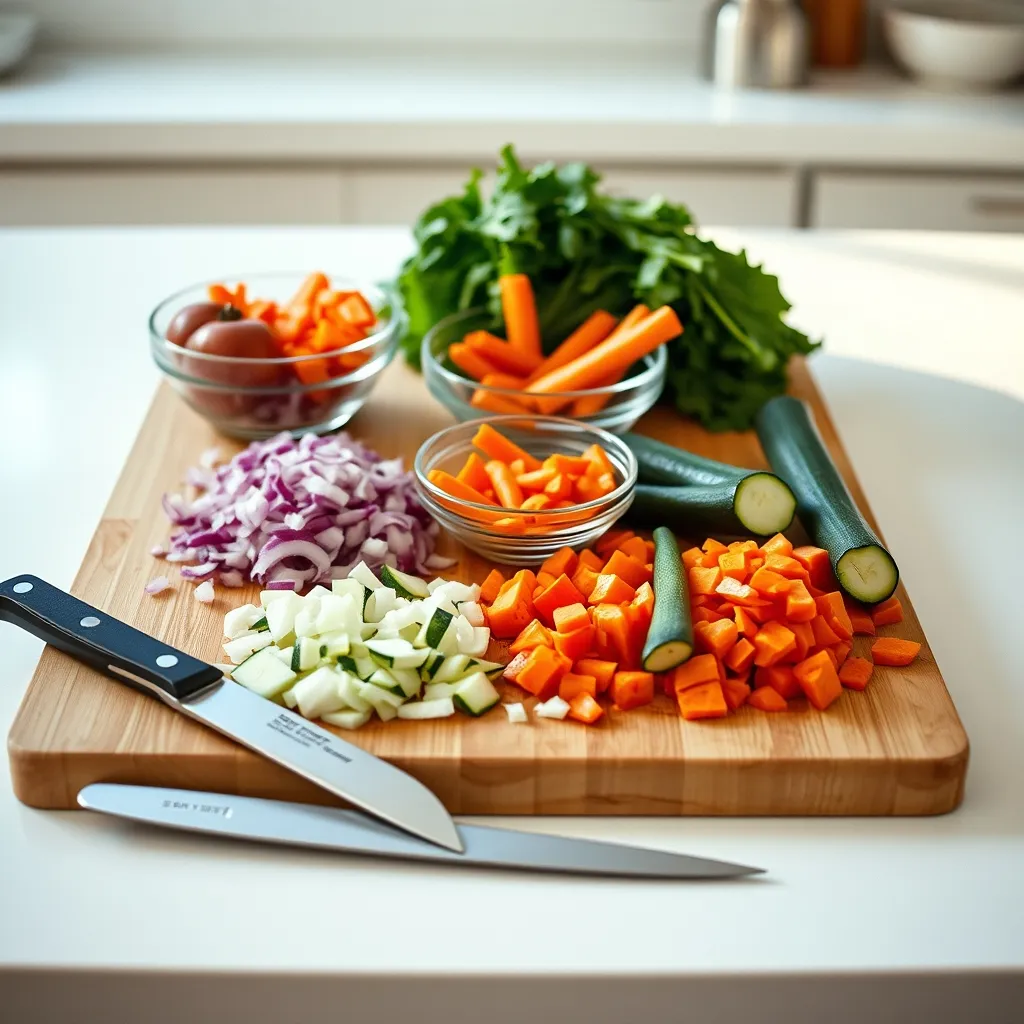 La mise en place des légumes avant de lancer les cuissons au Cookeo