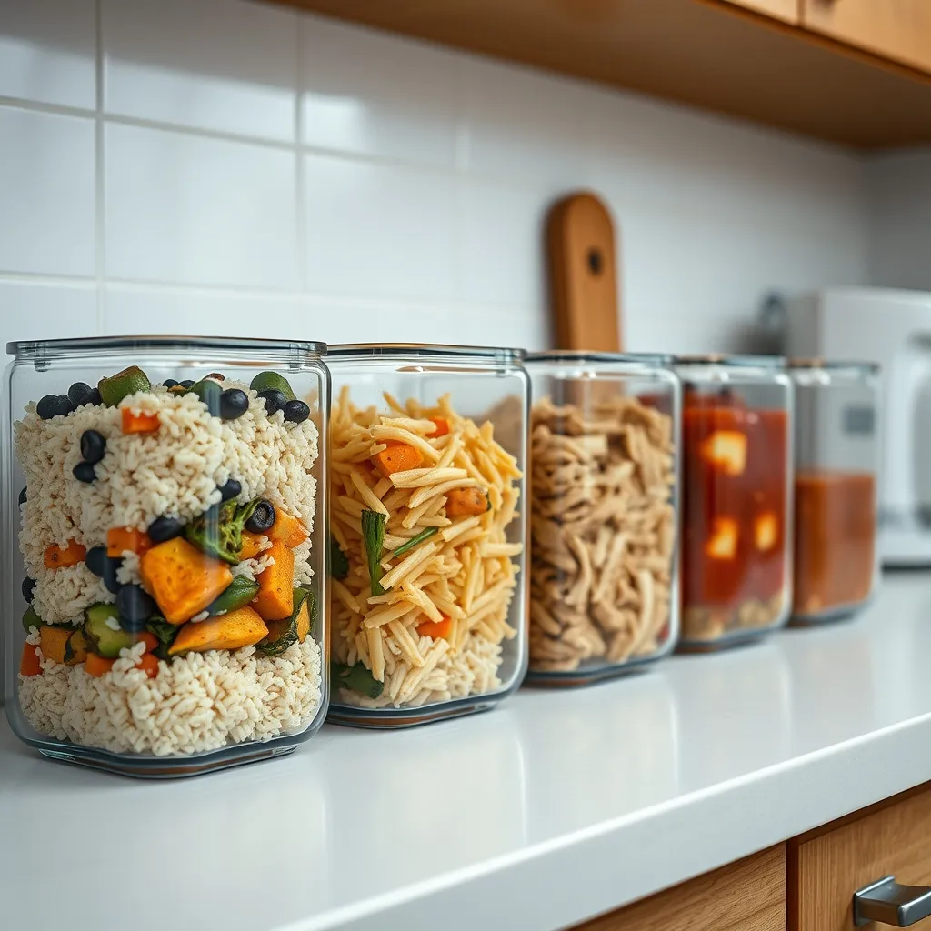 Le batch cooking en contenants hermétiques pour organiser les repas de la semaine