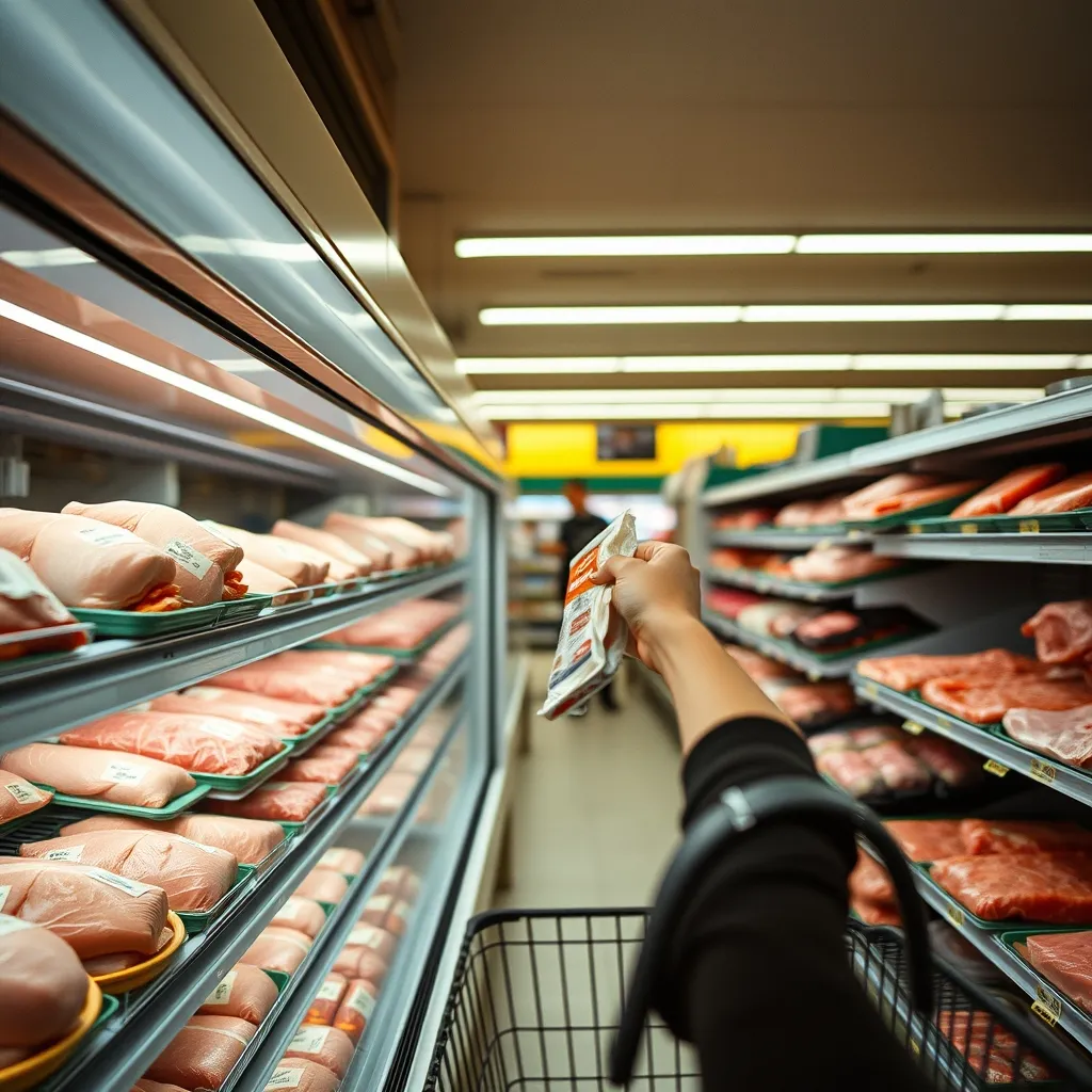 Au rayon viande, le poulet a progressivement pris la place du bœuf dans les caddies français