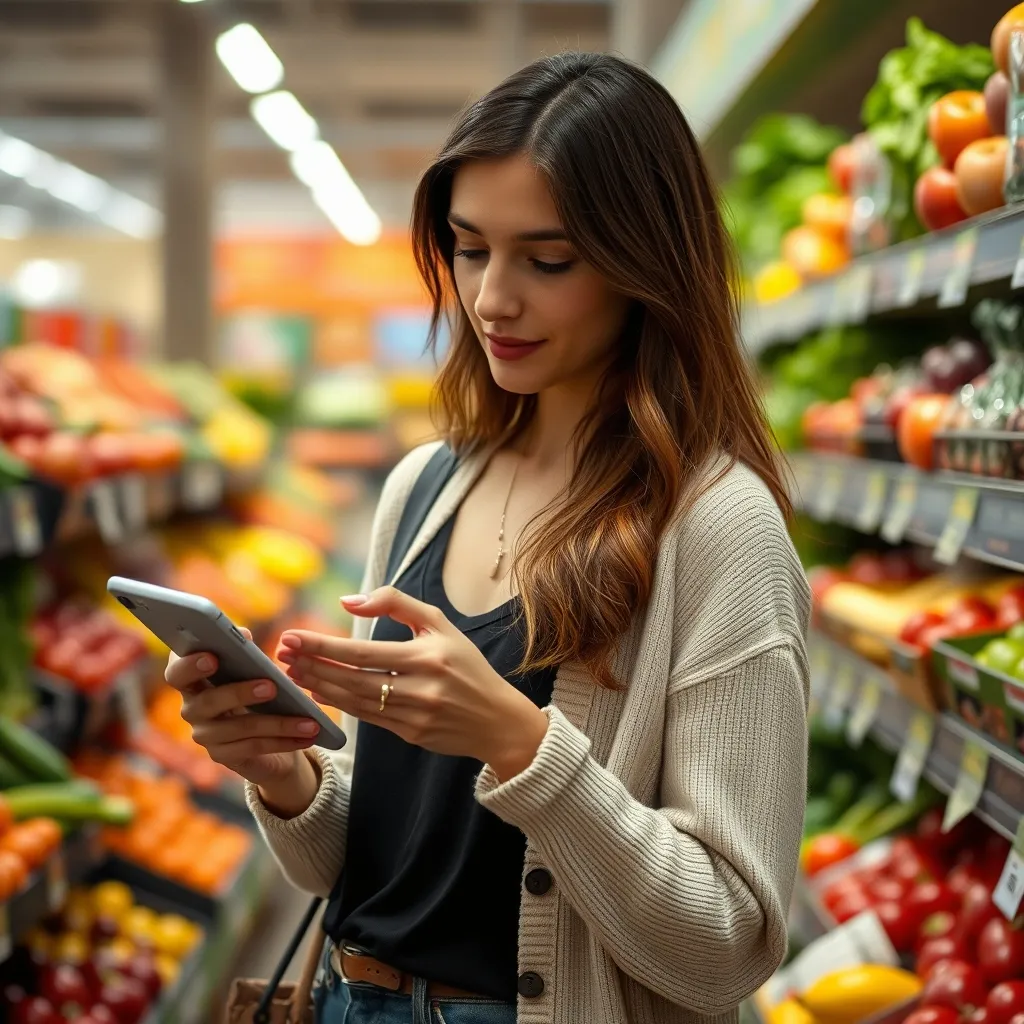 En magasin, chaque article coché sur la liste partagée disparaît aussi sur le téléphone du partenaire