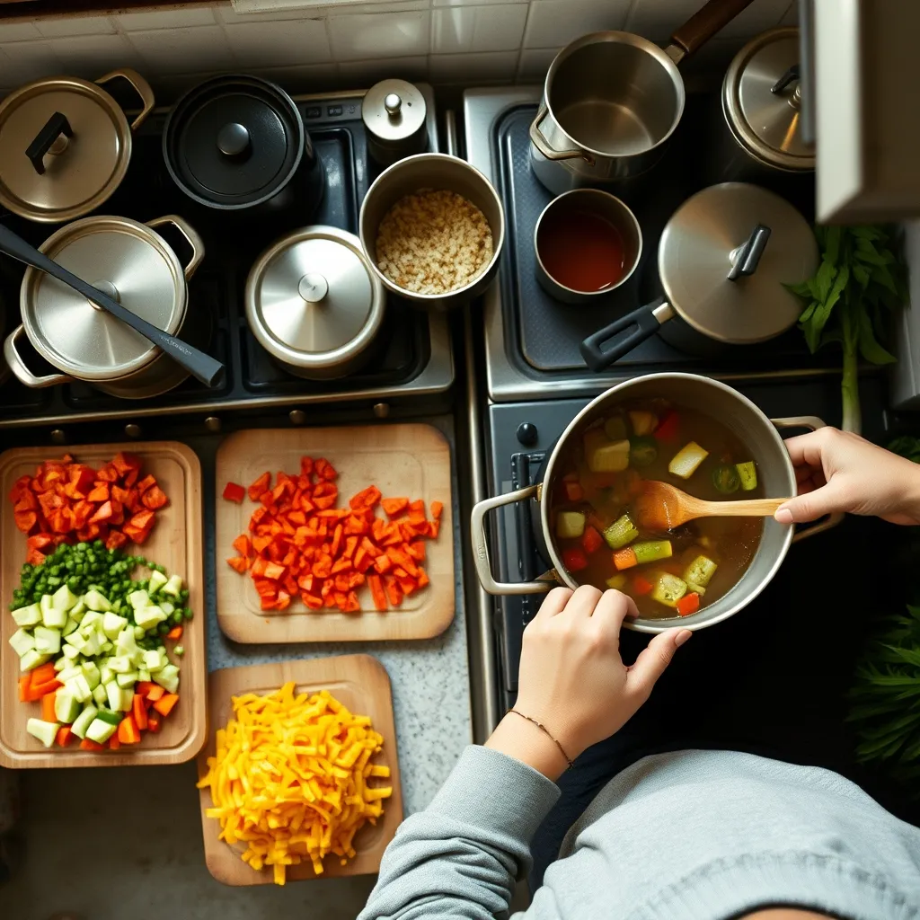 Pendant la session de batch cooking, les cuissons longues tournent pendant que l'on prépare le reste