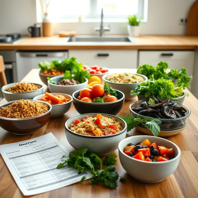 Menu végétarien équilibré pour la semaine en PDF gratuit