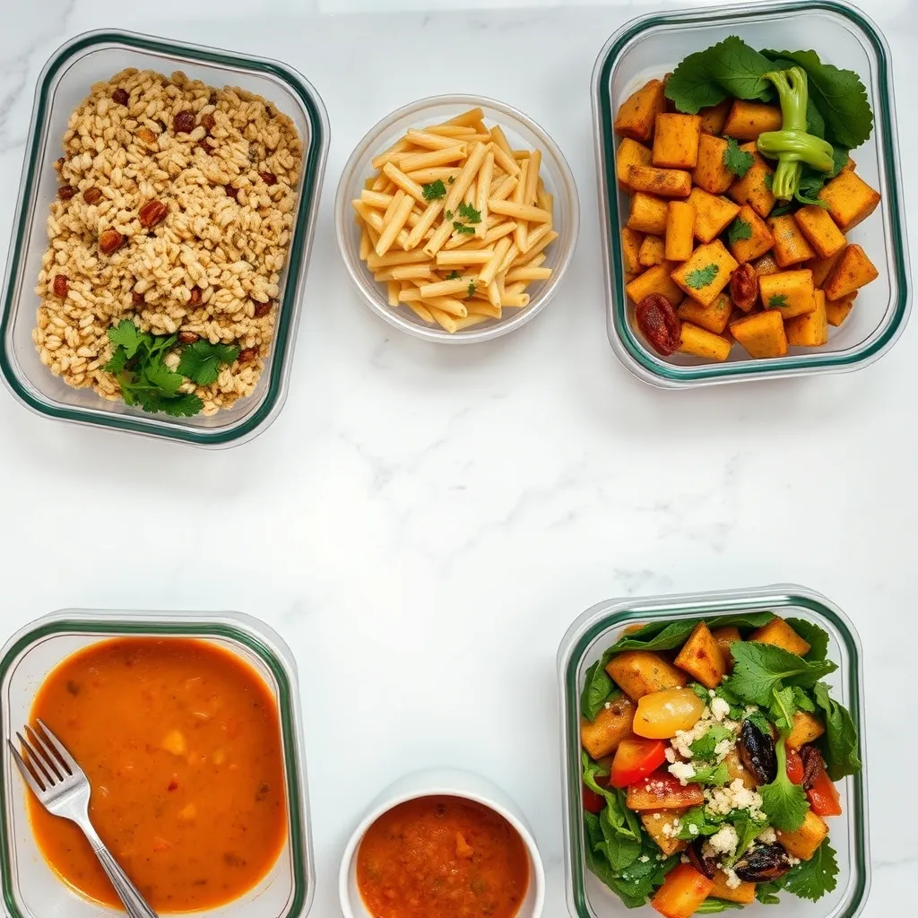 Cinq repas variés et équilibrés préparés en une seule session de batch cooking