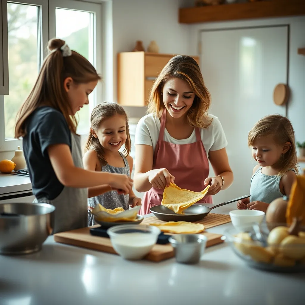 Les crêpes salées sont un repas festif et économique où toute la famille participe