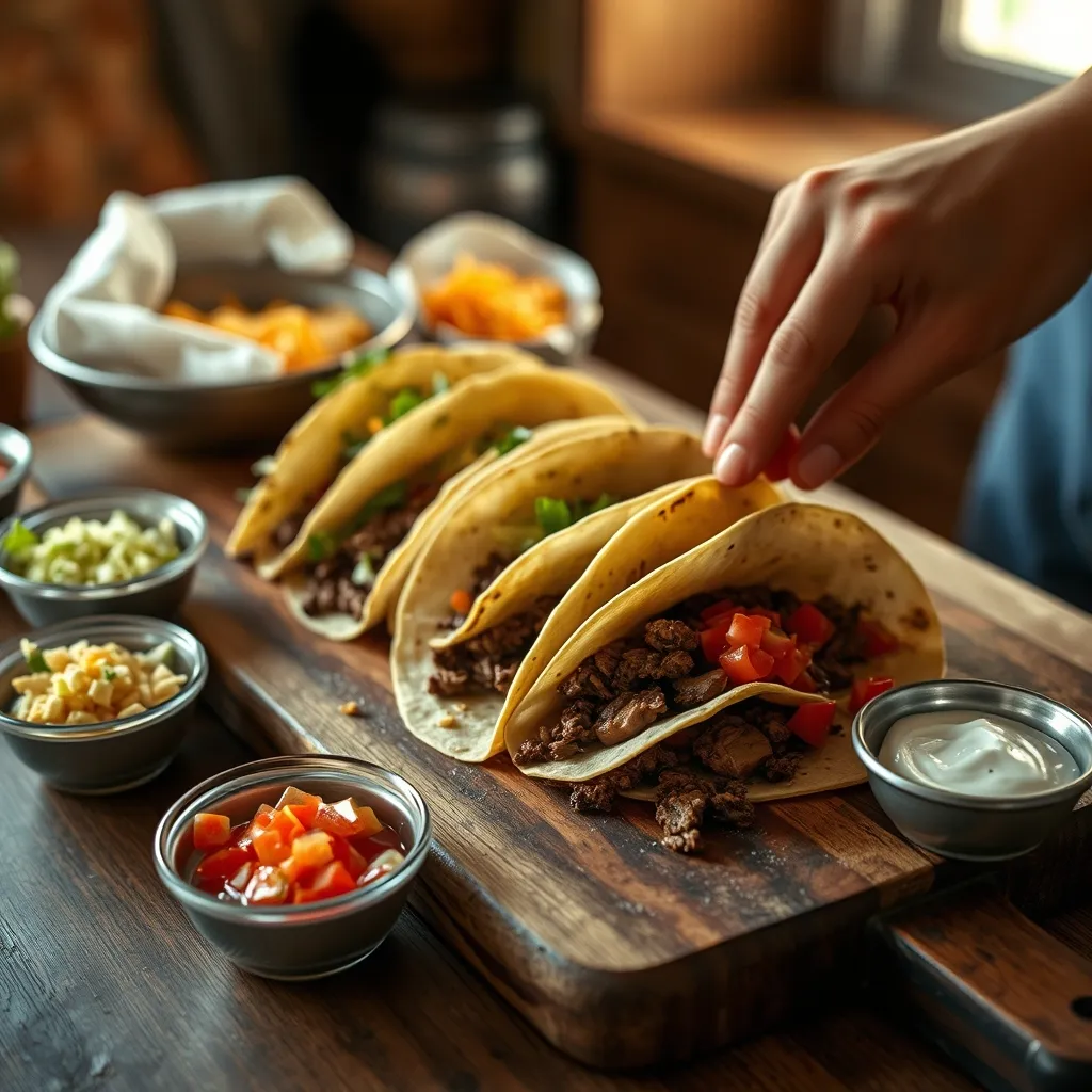 Des tacos maison au bœuf haché que chaque membre de la famille garnit à son goût