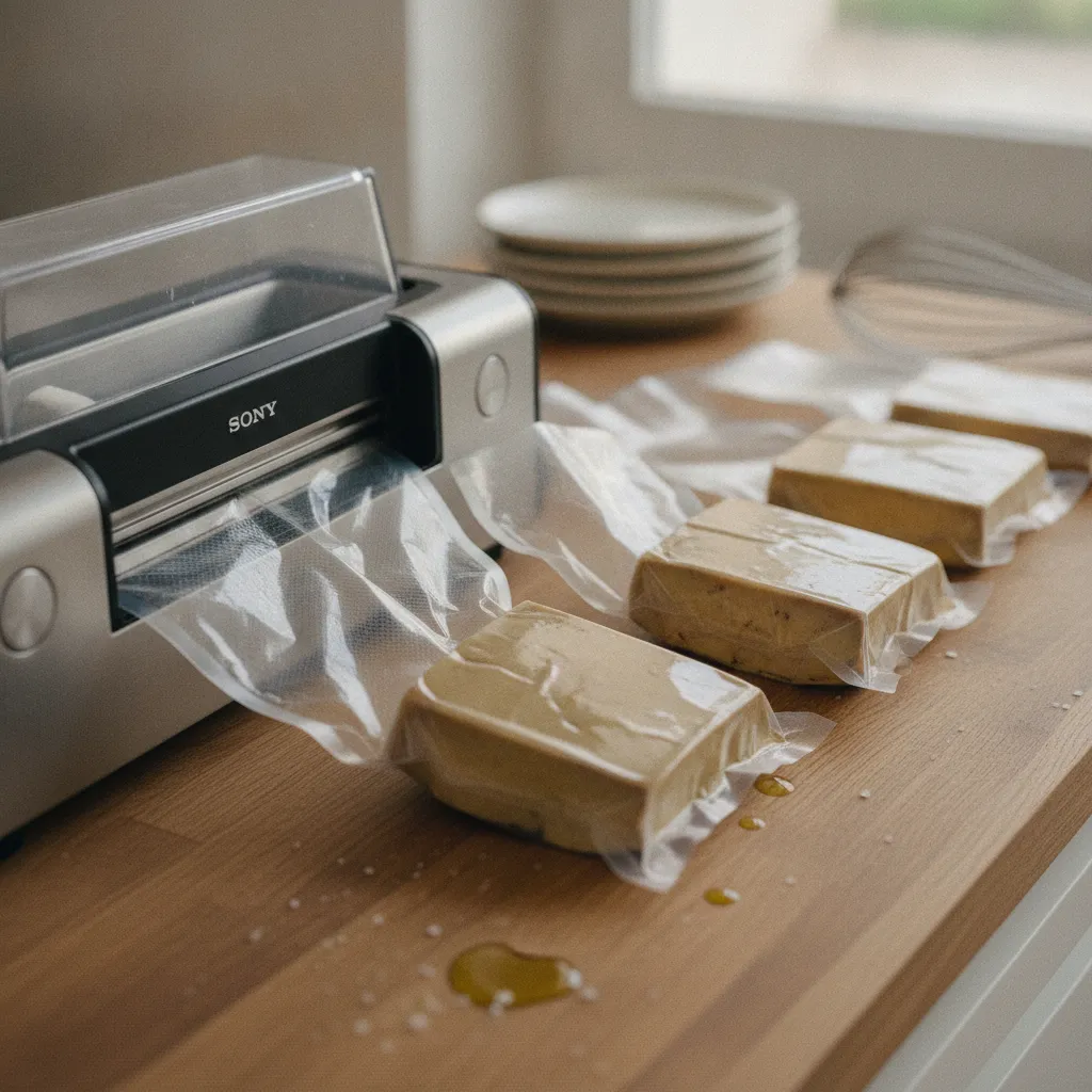 Mise sous vide du foie gras cru pour une conservation optimale au congélateur