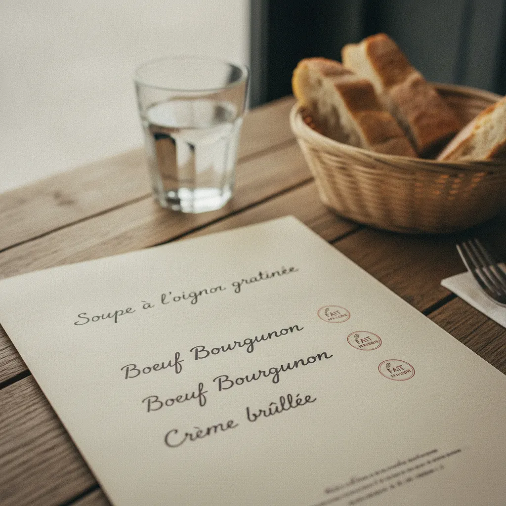 Le logo fait maison doit figurer en face de chaque plat concerné sur la carte