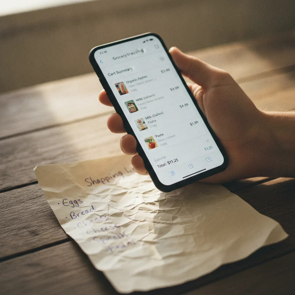 L'application mobile et la liste papier : deux outils complémentaires pour maîtriser son budget courses