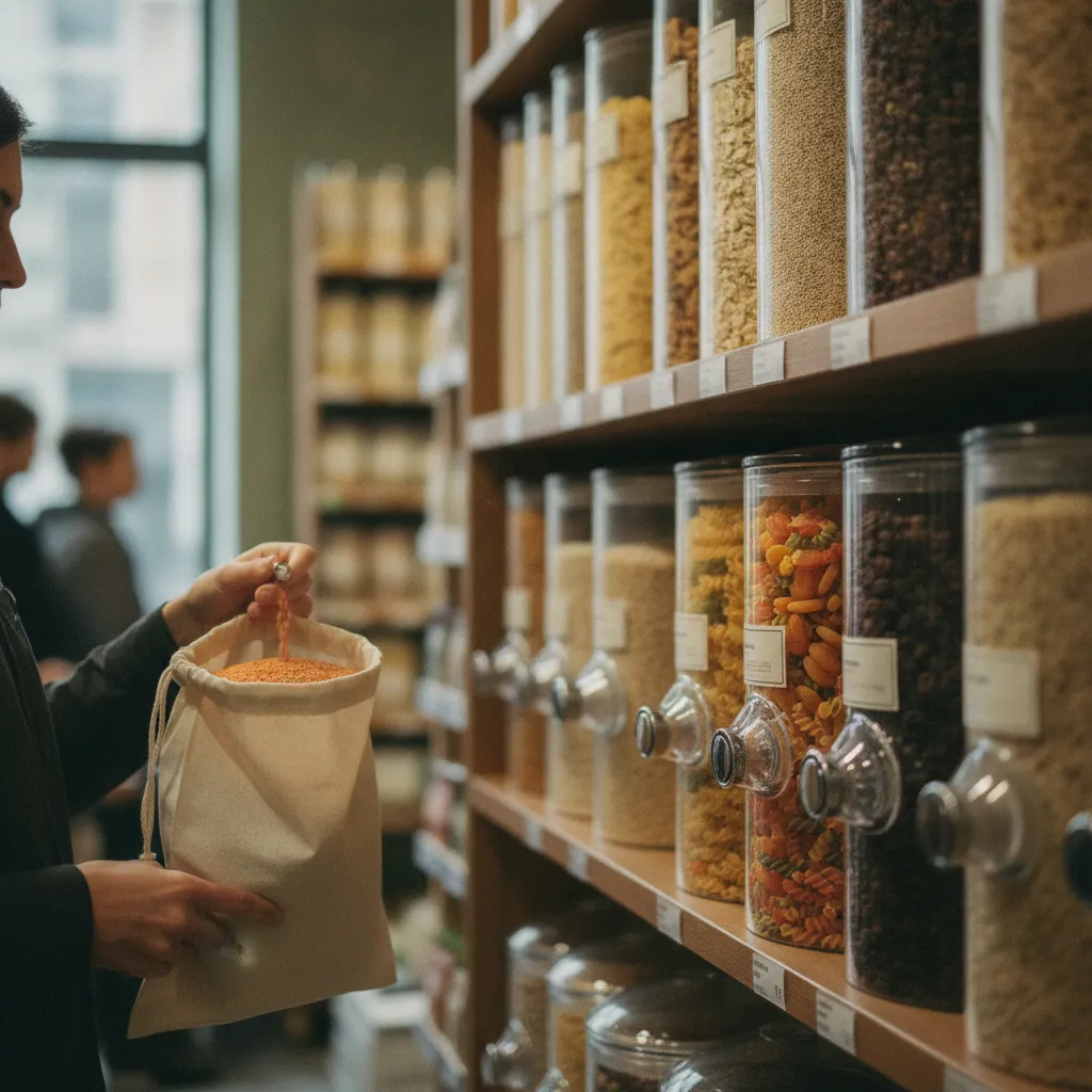 Le rayon vrac d'un magasin bio permet d'économiser sur les produits secs du quotidien