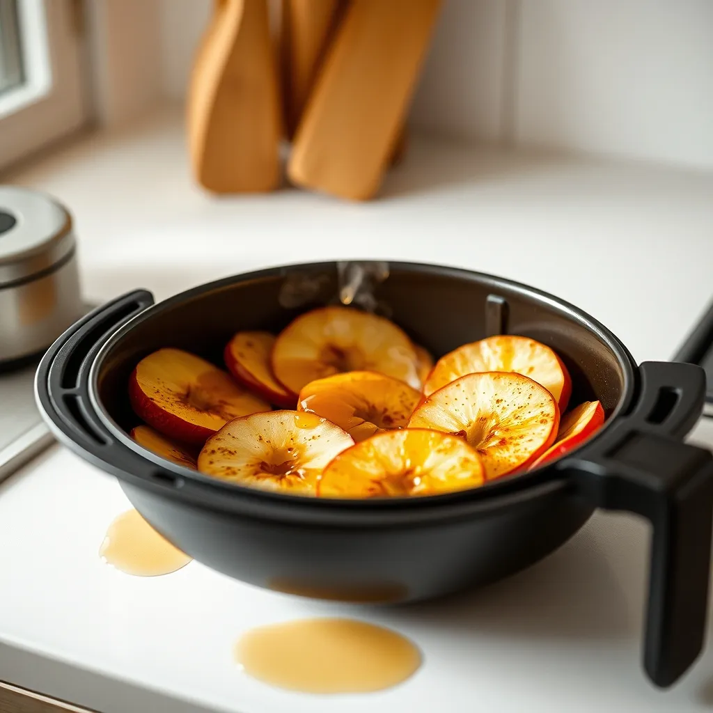 Pommes rôties au air fryer, dorées et parfumées à la cannelle