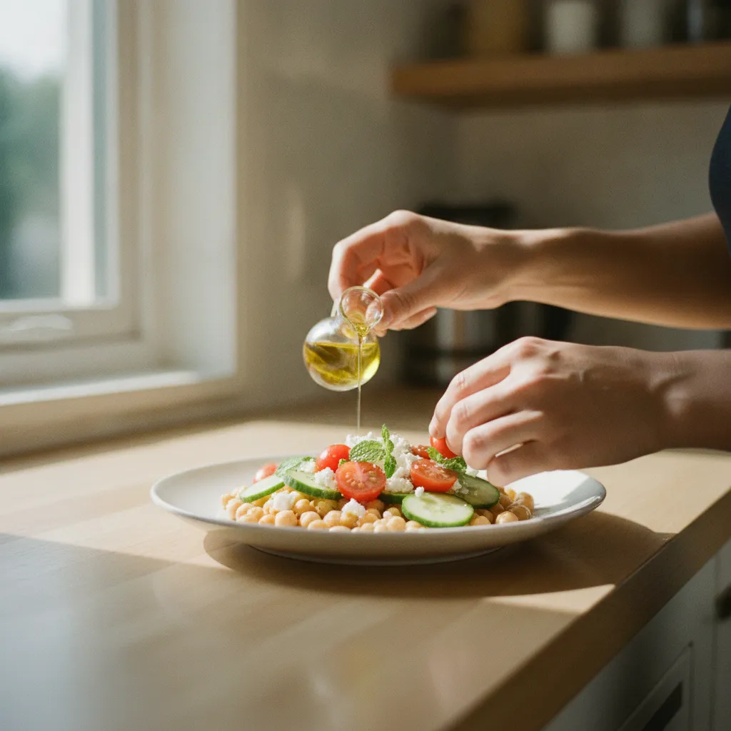 Le bowl méditerranéen aux pois chiches : prêt en 10 minutes chrono