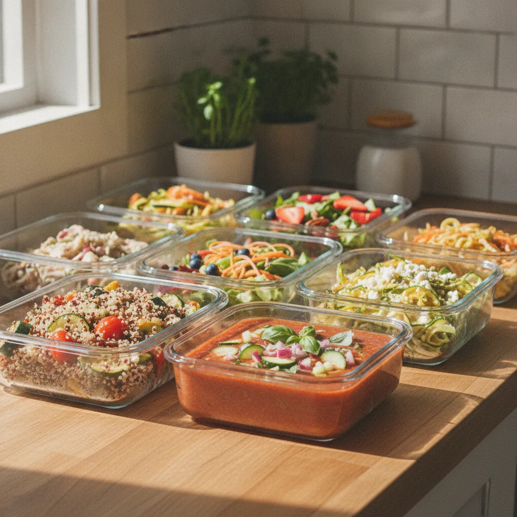 Batch cooking végétarien : cinq dîners d'été préparés en une seule session