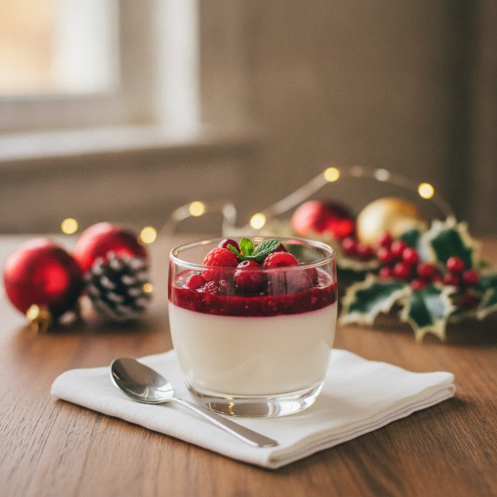 Panna cotta au lait de coco et coulis de fruits rouges : seulement 150 kcal par portion