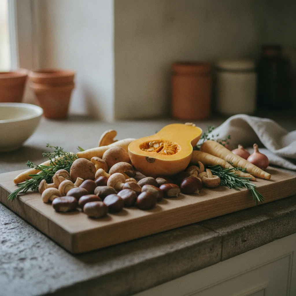 Légumes d'hiver de saison, base d'un menu végétarien festif et savoureux