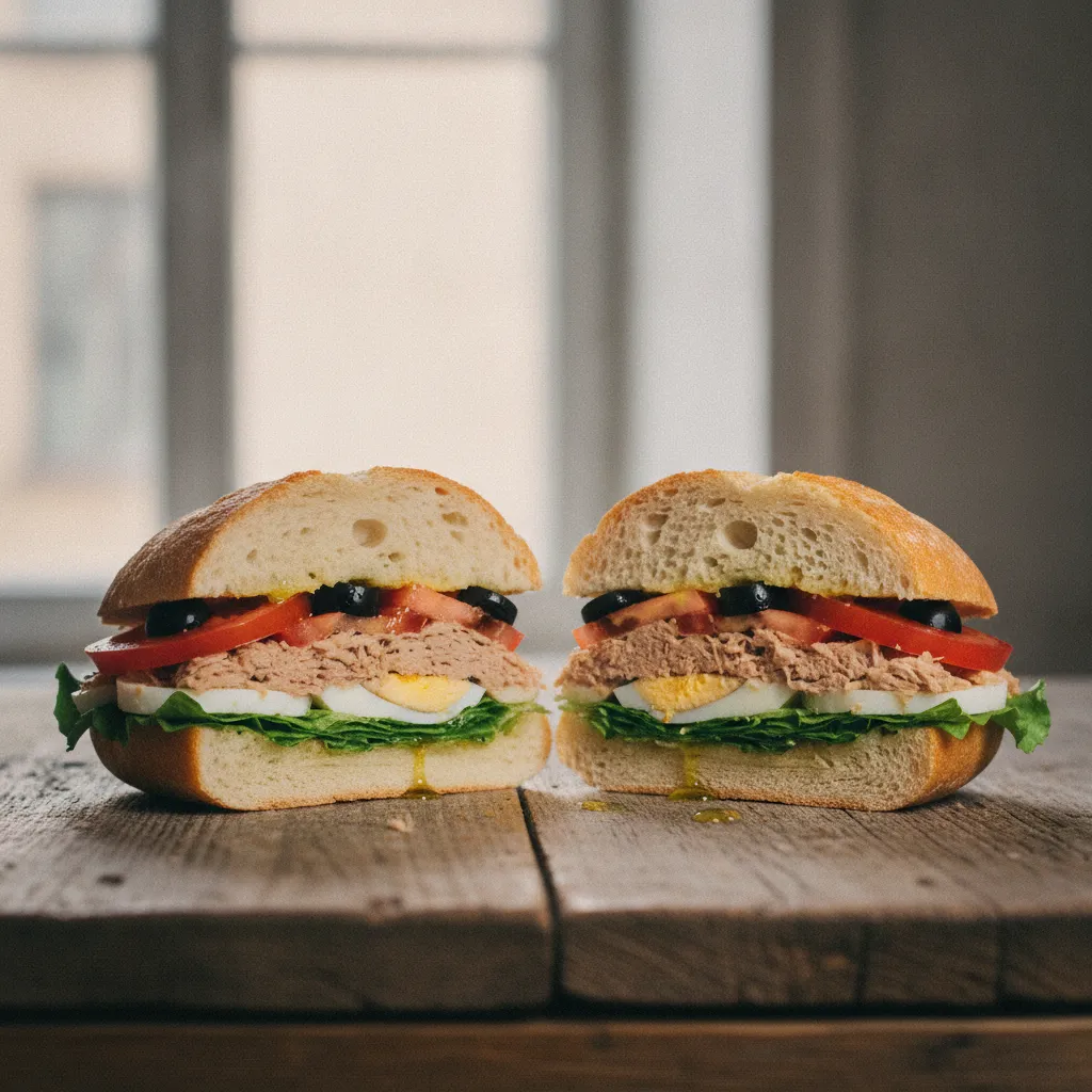 Le pan bagnat niçois en coupe : un sandwich qui se bonifie avec le temps