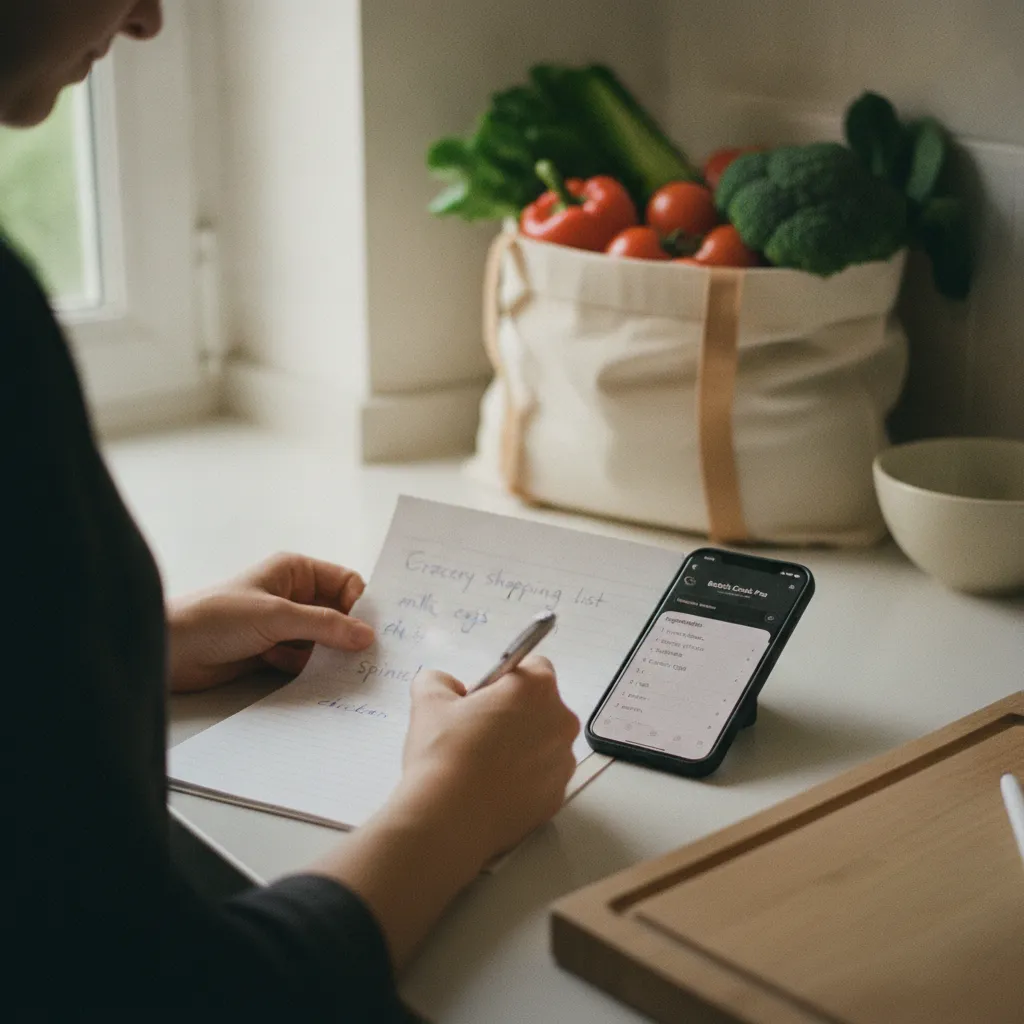 La liste de courses générée par l'application évite les achats superflus
