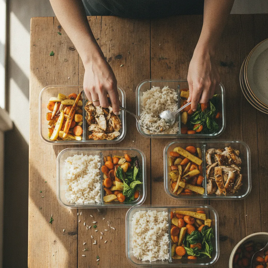 Le portionnement dans des boîtes en verre facilite la conservation et le réchauffage des repas