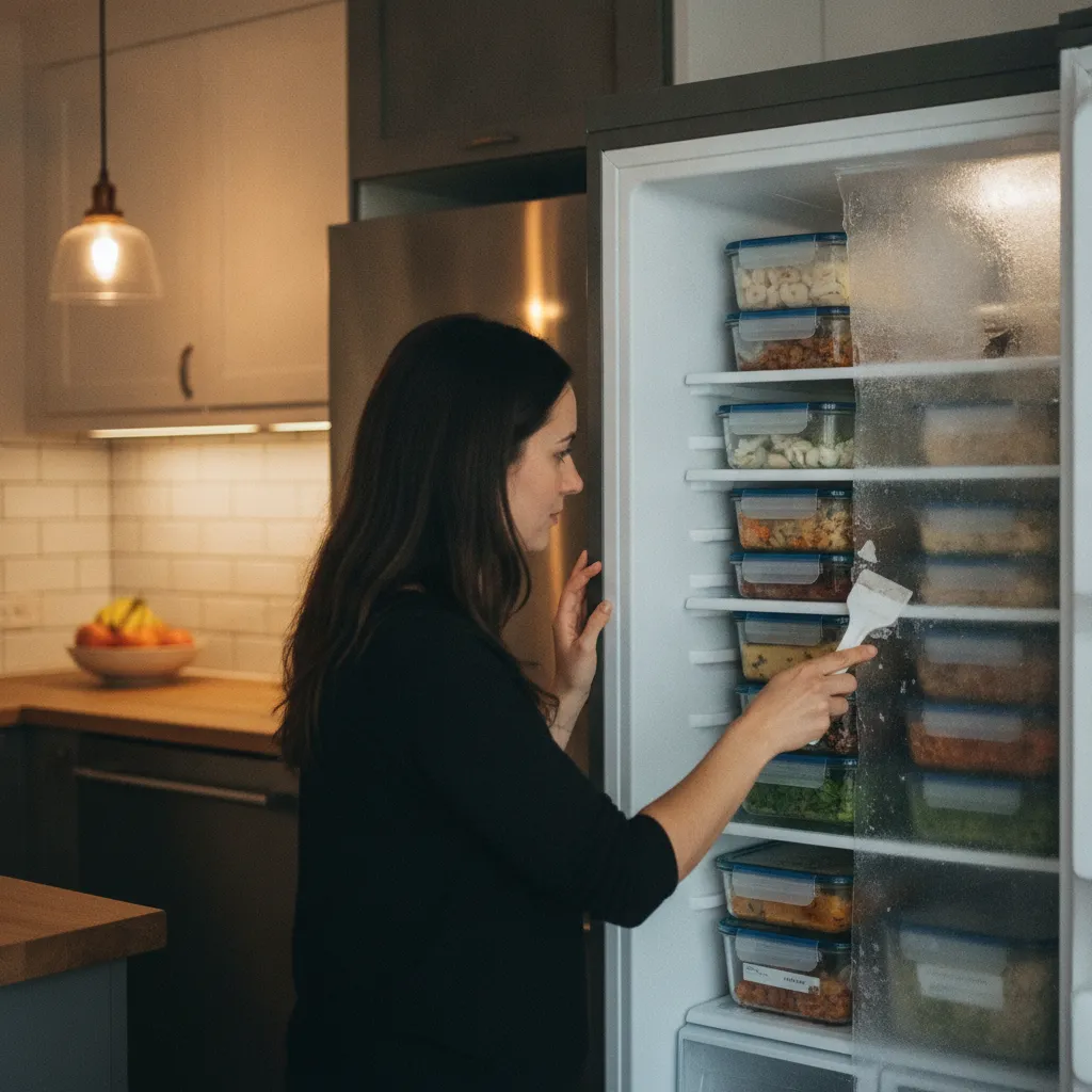 Le dégivrage régulier du congélateur garantit une conservation efficace des aliments