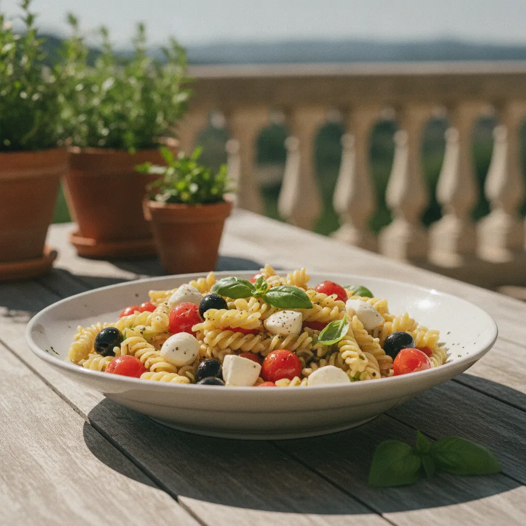 Salade de pâtes froides à l'italienne, idéale pour un dîner d'été rapide