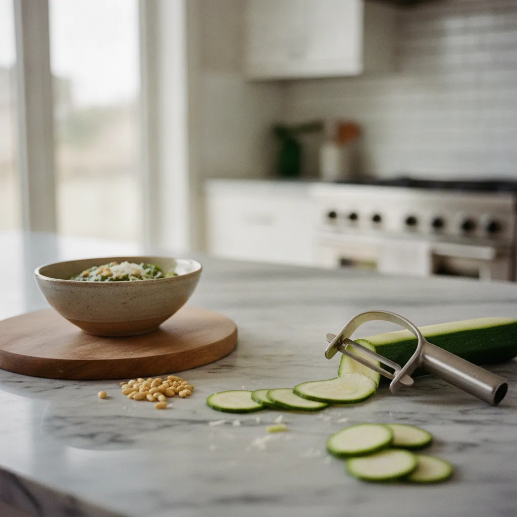 La courgette se taille facilement en rubans pour remplacer les pâtes classiques