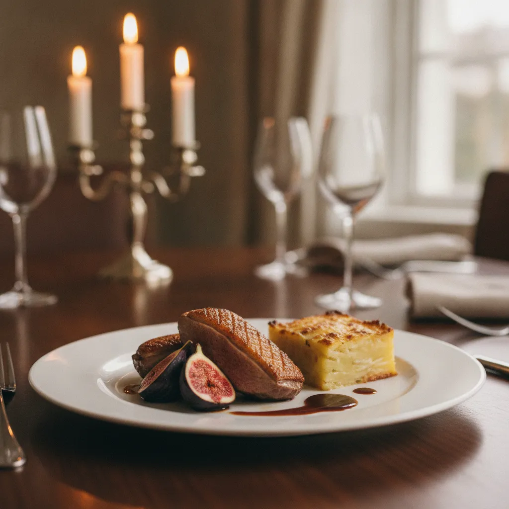 Magret de canard aux figues et gratin dauphinois, un classique des repas d'anniversaire