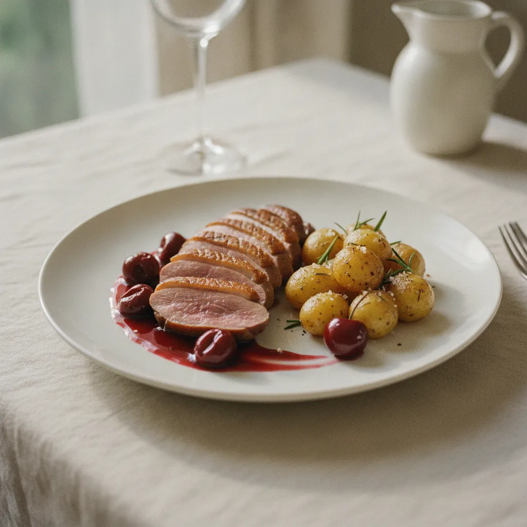 Le magret de canard aux cerises, un plat festif qui impressionne sans être technique