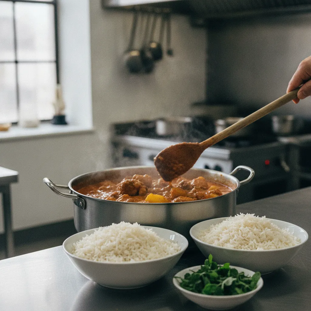 Un curry de poulet en grande quantité : le plat mijoté parfait à préparer la veille du mariage