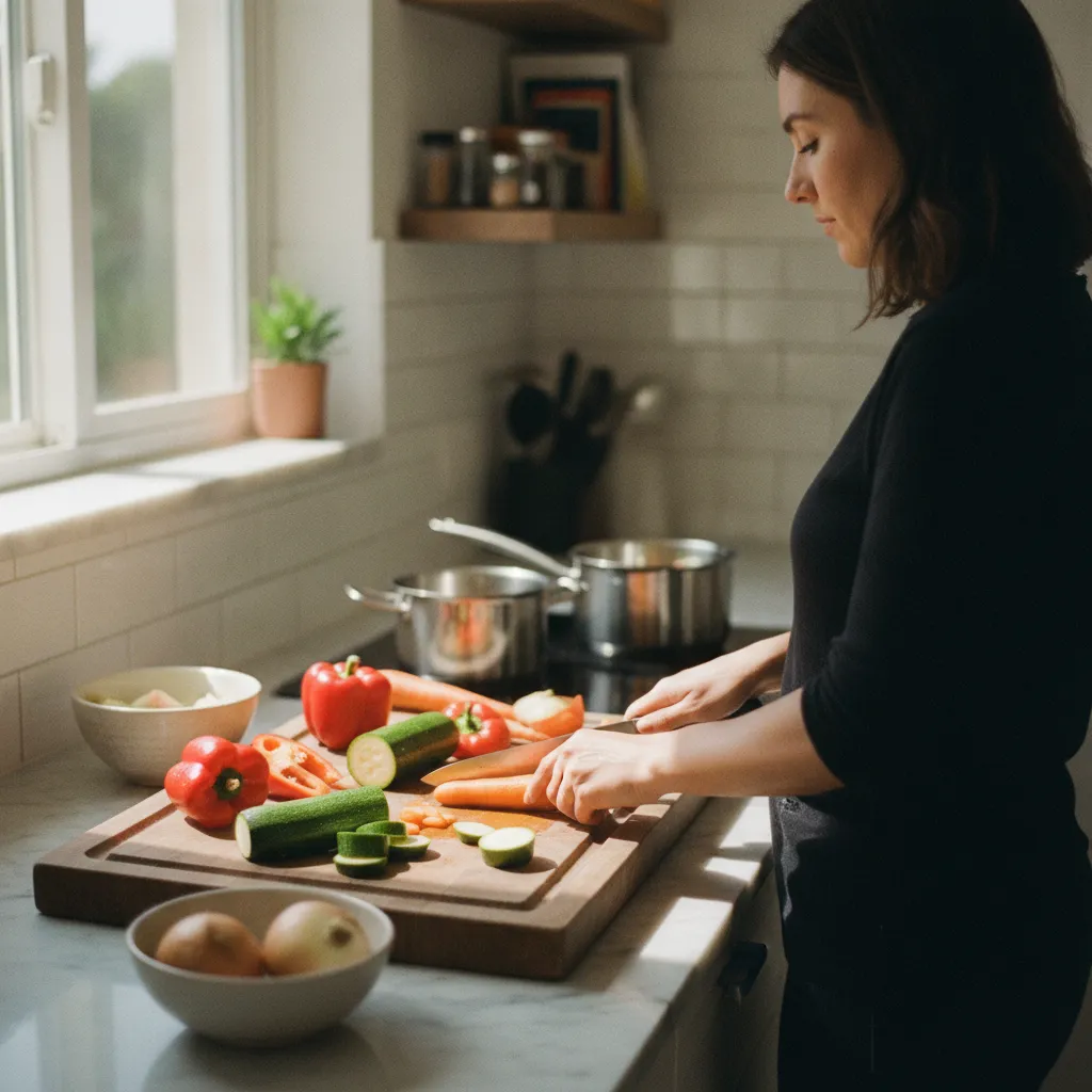 La découpe des légumes en une seule fois fait gagner un temps précieux