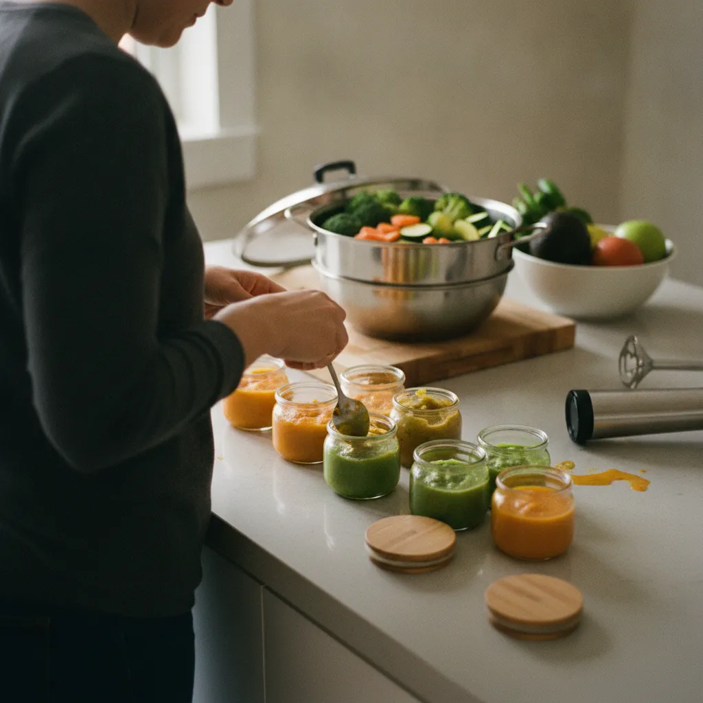 Le portionnement en petits pots permet de congeler les repas de bébé pour la semaine