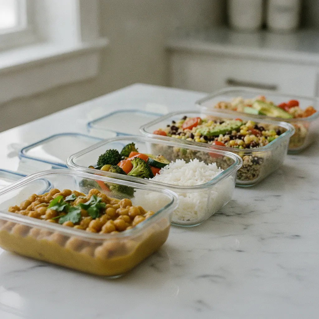 Meal prep végétalien du dimanche pour toute la semaine