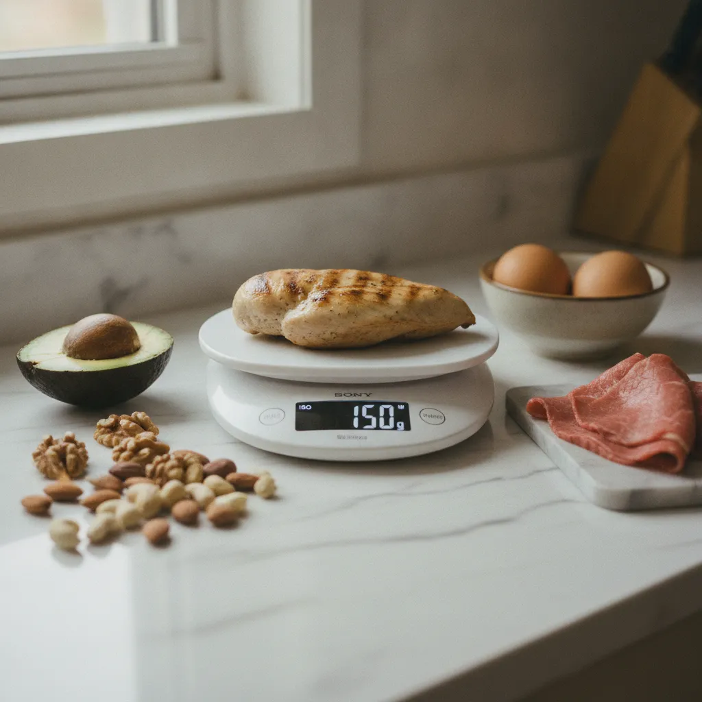 Peser ses portions aide à estimer les apports caloriques au début