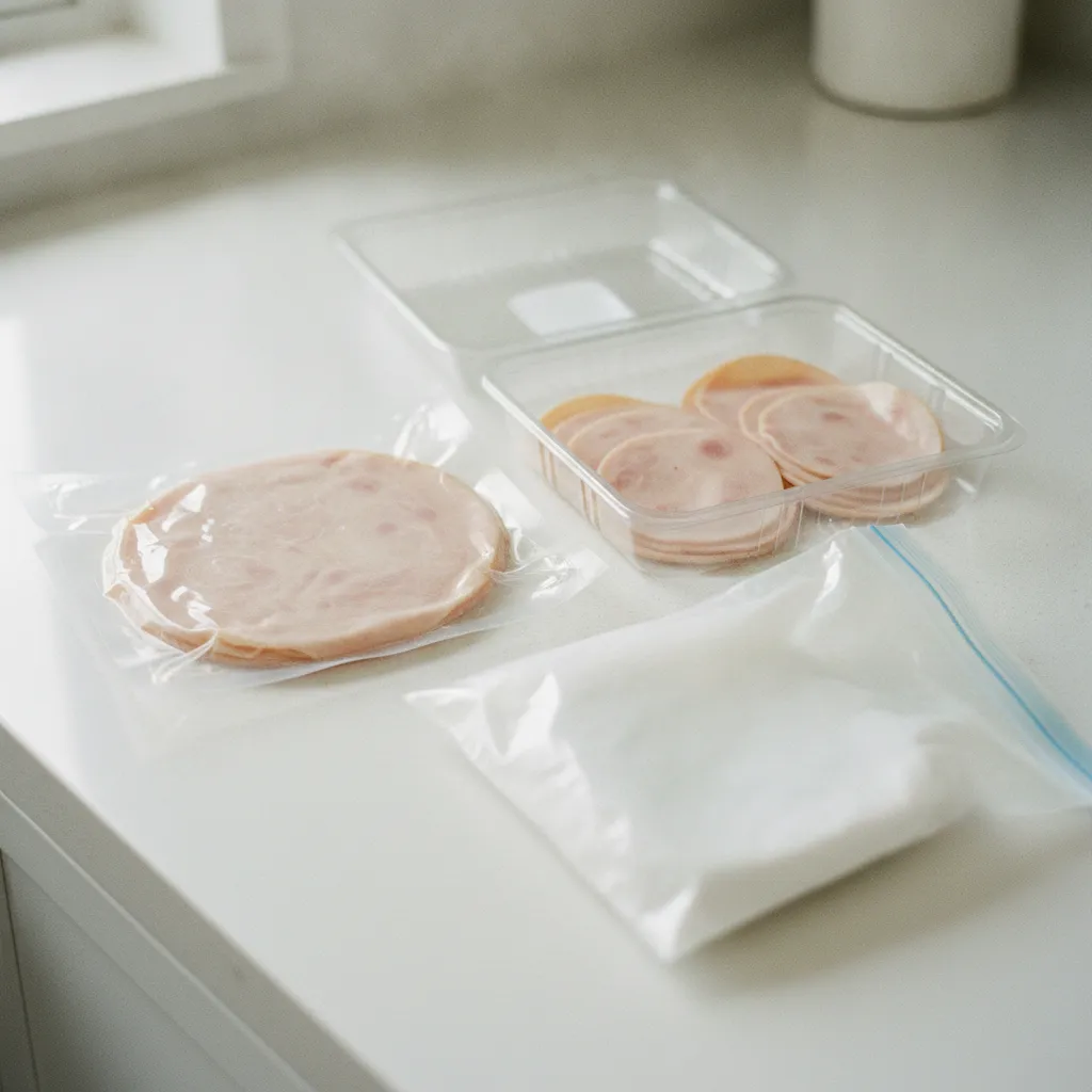 Jambon blanc sous vide et en barquette prêts à être congelés