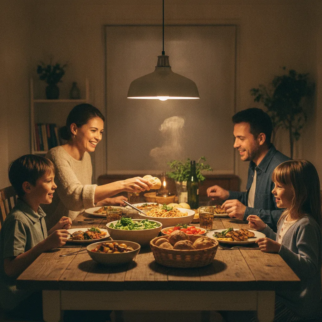 Un repas familial préparé grâce à une planification hebdomadaire efficace