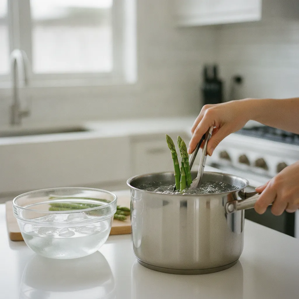 Blanchiment des asperges avant congélation pour conserver leur croquant