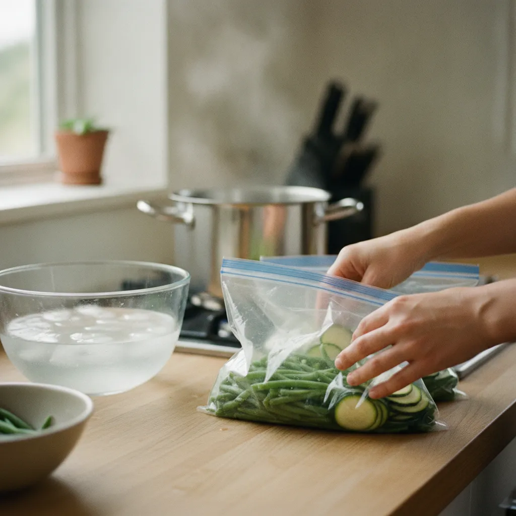 Le blanchiment des haricots verts avant congélation préserve leur couleur et leur croquant