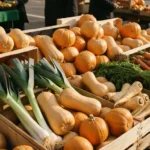 Légumes de saison en octobre : courges, poireaux et racines