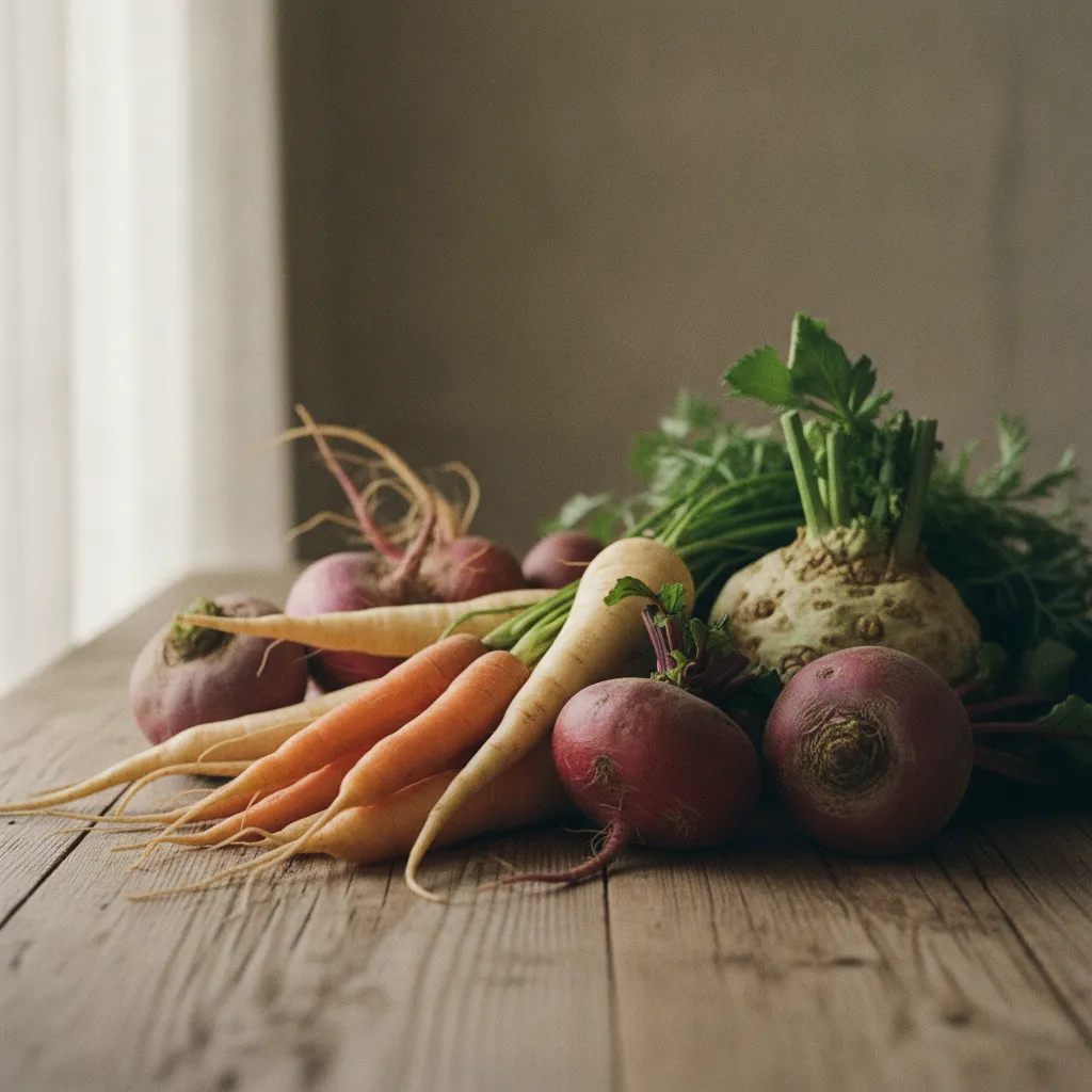 Carottes, panais, navets, betteraves et céleri-rave : les légumes racines d'octobre réunis